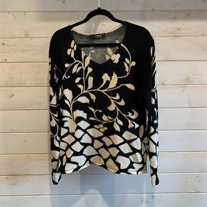 Minkas | Black & Cream Sweater w Sequins